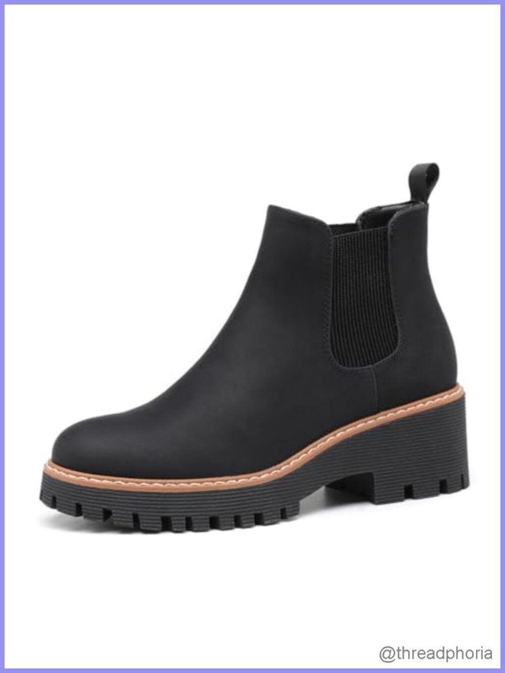 Women's Chunky Platform Chelsea Ankle Boots Low Wedge Heel Slip-On